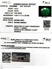 5.83/CT Natural Panna Stone with Govt. Lab Certificate-12313D49932